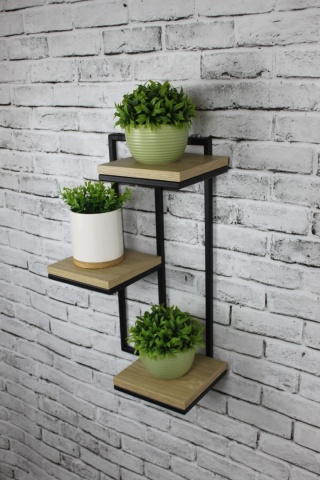 Kwietnik wiszący na ściane Półka Loft Potrójna