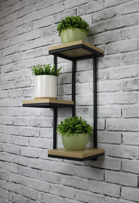 Kwietnik wiszący na ściane Półka Loft Potrójna