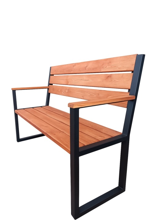 Ławka Ogrodowa Metalowa Z Oparciem "Linea Arm"